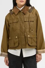 バブアー レディース アウター ジャケット・ブルゾン コットン Barbour Liza Waterepellent Waxed Cotton Jacket with Removable Hood Sのサムネイル