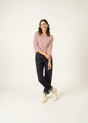 セイントジェームス レディース トップス シャツ Saint James GALATHEE II Sleeve Breton Striped Top EcruMaroon エクリュのサムネイル