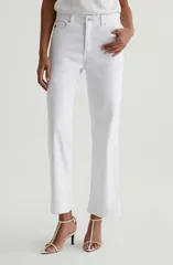 エージー レディース ボトムス デニムパンツ ストレート アンクル ジーンズ AG Brinley Mid Rise Ankle Straight Leg Jeans Gallery White ホワのサムネイル