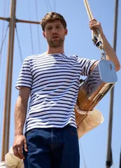 セイントジェームス レディース トップス シャツ Saint James LEVANT MODERN Breton Stripe Short Sleeve Shirt WhiteNavy ホワイトのサムネイル
