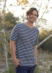 セイントジェームス レディース トップス シャツ Saint James LEVANT MODERN Breton Stripe Short Sleeve Shirt NavyEcru エクリュのサムネイル