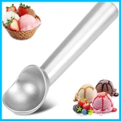 アイスクリームスクープ アイスクリームディッシャー アイスクリームスプーン 丸型 アルミニウム合金 業務用 飲食店 料理用 キッチン用品 (シルバー)のサムネイル