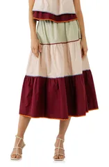 イングリッシュファクトリー レディース ボトムスカート ミディ カラーブロック English Factory Colorblock Midi Skirt Multi マルチカラーのサムネイル