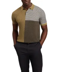 テッドベーカー メンズ トップス ポロシャツ Ted Baker Minsta Color Blocked Polo Shirt Khaki カーキのサムネイル