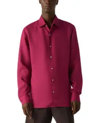 ゼニア メンズ トップス シャツ ZEGNA Oasi Lino Dresshirt Dark Pink ピンクのサムネイル