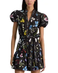 アリスアンドオリビア レディース トップス シャツ フラワー柄 ミニ フラワー Alice and Olivia Cora Mini Floral Shirtdress Twisting Vinesのサムネイル