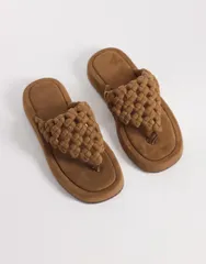 エイソス レディース シューズ サンダル ASOS DESIGN Frederick open weave flatform sandals in sand サンドのサムネイル