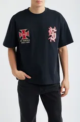 スビ メンズ トップス Tシャツ グラフィック Ksubi Leaguekcess Oversize Graphic TShirt Black ブラックのサムネイル