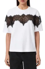オールセインツ レディース トップス Tシャツ レース AllSaints Lisa Lace Panel TShirt Optic White ホワイトのサムネイル