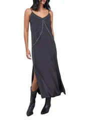 ウエアハウス レディース トップス ワンピース Warehouse Premium Stud Embellished Slip Dress Black ブラックのサムネイル