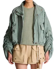 バルマン レディース アウター ジャケット・ブルゾン パーカー コットン Balmain Cotton Gabardine Parka Green グリーンのサムネイル
