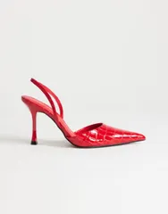 トップショップ レディース シューズ パンプス ヒール Topshop Angel heeled pumps in patent red croc Red croc レッドのサムネイル