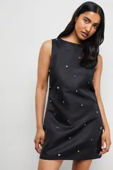 ウエアハウス レディース トップス ワンピース ミニ スパンコール ノースリーブ Warehouse Sleevelessequin Mini Dress Black ブラックのサムネイル