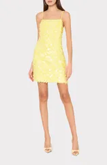 ミリー レディース トップス ワンピース ミニ スパンコール Milly Colette Sequin Minidress Yellow イエローのサムネイル