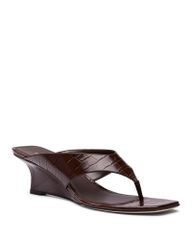 スチュアート ワイツマン レディース シューズ サンダル Stuart Weitzman Womens Vini 50 Thong Wedge Sandals Walnut