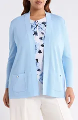 アンクライン レディース アウター カーディガン Anne Klein Malibu Open Front Cardigan Lakeshoreのサムネイル