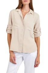 ベラダール レディース トップス シャツ Bella Dahl Split Back ButtonUp Shirt Linen Sand サンドのサムネイル