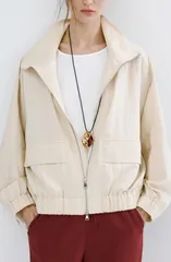 マンゴ レディース アウター ジャケット・ブルゾン MANGO Starring Hailey Bieber Bomber Jacket Light Pastel Grey グレーのサムネイル