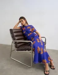 トップショップ レディース トップス ワンピース シフォン フラワー柄 マキシ フラワー Topshop chiffon maxi dress with pintuck detailing and oのサムネイル