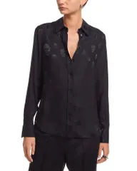 マックイーン レディース トップス シャツ プリント McQueen Skull Print Fluid Shirt Black ブラックのサムネイル