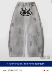 badblood ライオンパッチウォッシュドバレルパンツ ブルーデニム