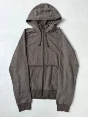 "ARMANI EXCHANGE"アルマーニエクスチェンジ　ビッグフーディー　ジップパーカー　ストライプ　ブラウン　archive アーカイブ　00s ストリート　インポート ドメス　vintage ヴィンテージ　モード　y2k　ギミック　アルマーニ　パーカーのサムネイル