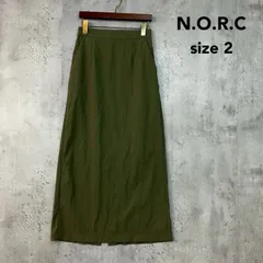 N.O.R.C ノーク 2 カーキ ナイロンストレッチスカート ロングスカート マキシスカート タイト シルエット バックスリット ボトムス ウエストゴム カジュアル 910142-9432 ★ ■◆のサムネイル
