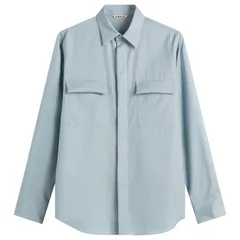 オーラリー レディース トップス シャツ ウール Auralee Wool Herringbone Overshirt Dusty Blue ブルーのサムネイル