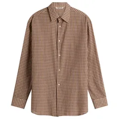 オーラリー レディース トップス シャツ コットン Auralee Airy Light Cotton Check Shirt Brown Gingham Check ブラウンのサムネイル