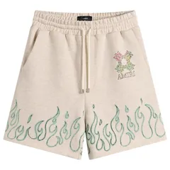 アミリ メンズ アウター パーカー・スウェット Amiri MA Quad Flamesweatshort Ivory アイボリーのサムネイル