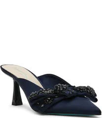 ベッツィジョンソン レディース シューズ パンプス Blue by Betsey Johnson Kena Embellished Bow Dress Mules Navy ネイビーのサムネイル