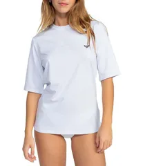 ロキシー レディース トップス シャツ クルーネック Roxy New Enjoy Crew Neck Short Sleeve Rash Guard Swim CoverUp Bright Whitのサムネイル
