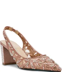 ベッツィジョンソン レディース シューズ ヒール スパンコール Blue by Betsey Johnson Kit Sequin Beaded Slingback Pumps Blush ブラッシュのサムネイル