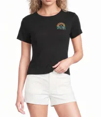ハーレー レディース トップス シャツ Hurley Fluid Short Sleeve Baby TShirt Black ブラックのサムネイル