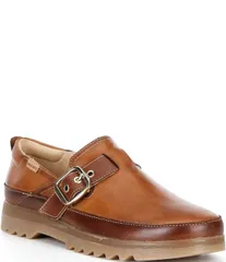 ピコリーノス レディース シューズ サンダル レザー Pikolinos Vigo Leather Buckle Strap Clogs Brandyのサムネイル