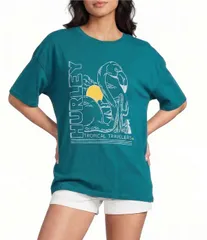ハーレー レディース トップス シャツ Hurley Tropical Travelershort Sleeve Boyfriend TShirt Deep Lakeのサムネイル
