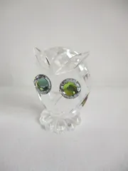 スワロフスキー SWAROVSKI クリスタルガラス フクロウ フィギュリン Miniature Owl  ミニチュアふくろう クリア系のサムネイル