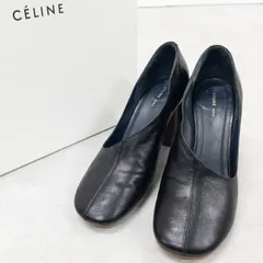 CELINE セリーヌ フィービー期 パンプス シューズ レザー ヒール ブラック イタリア製 レディース 36.5 b01913のサムネイル