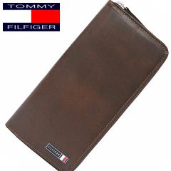 TOMMY HILFIGER Men's Wallet, Round Zip Long Wallet, Brown, EDISTO 31TL130102, Gift, Present, Birthday, Christmas