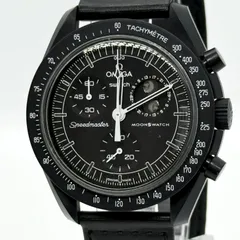 OMEGA オメガ ×スウォッチ スピードマスター ミッション トゥ ザ ムーンフェイズ ニュームーン スヌーピー SO33B700 ブラック QZ メンズ 腕時計 稼働品のサムネイル