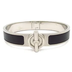 HERMES(エルメス) バングル美品  クリック グレナン シルバー×黒のサムネイル