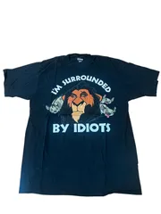 Disney ディズニー ライオンキング スカー Tシャツ I’M SURROUNDED BY IDIOTS ブラック 半袖のサムネイル