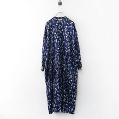 メゾンドソイル 花柄ワンピース カシュクール ネイビー ブルー - メルカリ