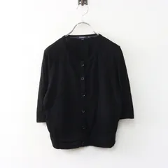 美品 JPタグ バーバリー ロンドン BURBERRY LONDON レーヨンナイロン ショートニットカーディガン 2 ブラック┃薄手【2400015046556】のサムネイル