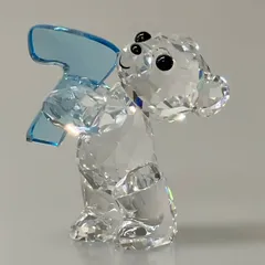 SWAROVSKI(スワロフスキー) 小物美品  - クリア×黒×ライトブルー 置物/クマ/7のサムネイル