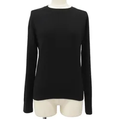 美品▲SAINT LAURENT PARIS サンローランパリ 603085 カシミヤ100％ クルーネック 長袖 ニット ブラック S イタリア製 正規品 レディースのサムネイル