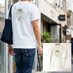 バックプリントが可愛い【OLD JOE&CO.】オールドジョー ポケット Tシャツ ポケT 半袖 クルーネック デビル イラスト 日本製 綿100% ホワイト 白 メンズ サイズ36 S相当 /M49311jQのサムネイル