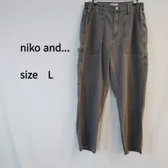 ［ニコアンド］メンズ ペインターパンツ Lサイズ  デニム グレー 春夏コーデのサムネイル