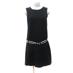 マリークワント MARY QUANT LONDON ワンピース ひざ丈 ノースリーブ 黒 ブラック /YIのサムネイル