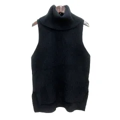 ドレスレイブ DRESSLAVE ニット セーター オフタートル ノースリーブ 38 M 紺 ネイビー /MNのサムネイル